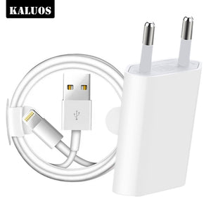 1m 2m 3m USB Charging Cable + EU Plug USB Charger for iPhone