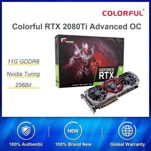 Colorful RTX 2080Ti Advanced OC Graphic Card 2080 ti 11G Nvidia Turing GPU GDDR6 1635MHz For PC Gaming GeForce Video Cards