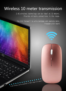 Wireless 2.4G Rechargeable Charging Mouse Ultra-Thin Silent Mute Office Notebook Mice Opto-electronic For Home Office