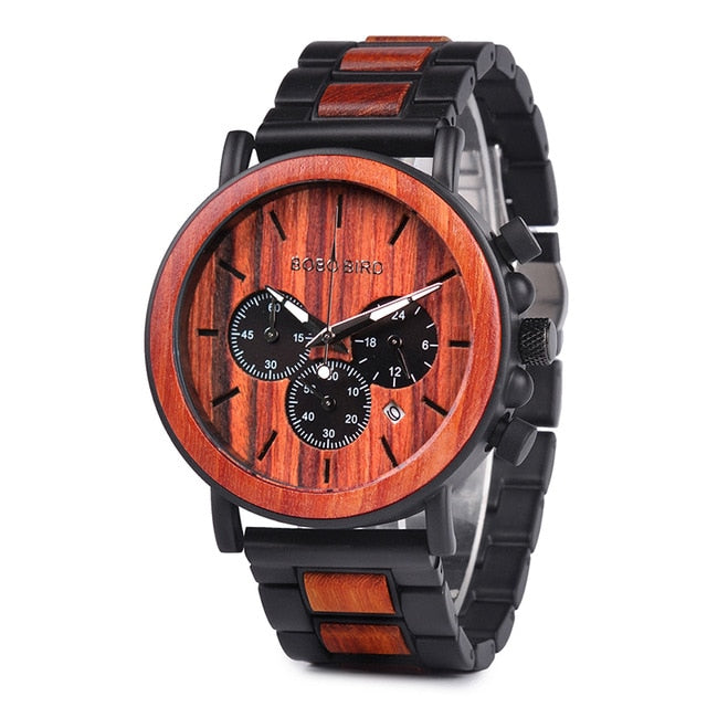 BOBO BIRD Wood Watch Men Stopwatch