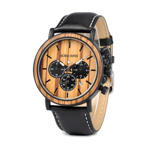 BOBO BIRD Wood Watch Men Stopwatch