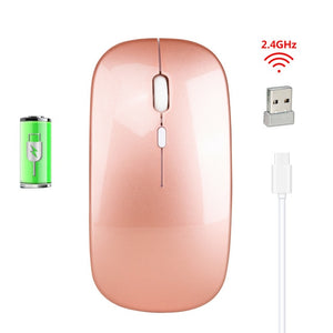 Wireless 2.4G Rechargeable Charging Mouse Ultra-Thin Silent Mute Office Notebook Mice Opto-electronic For Home Office