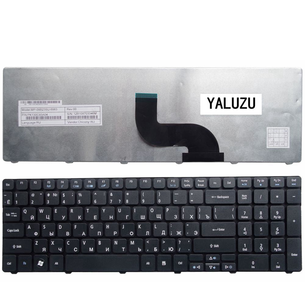 YALUZU NEW Russian Laptop Keyboard for Acer FOR Aspire 5810T 5738 5552 5738ZG 5750G 7750G 5740G Black RU Layout